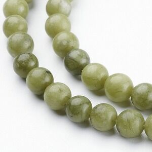 6MM Olive Drab Green Jade Beads-ONE Gemstone‎ Bead Strand-Jewelry Supplies NWT